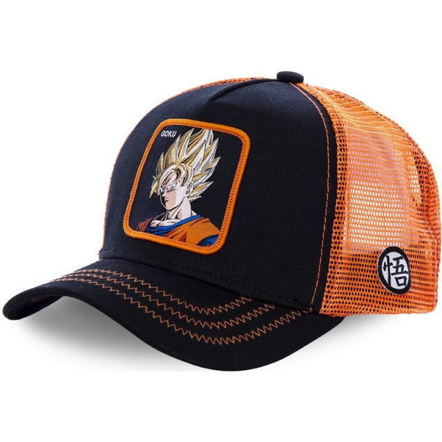 anime cartoon cotton baseball cap men women hip hop dad mesh hat goku orange