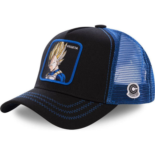 anime cartoon cotton baseball cap men women hip hop dad mesh hat vegeta dark blue