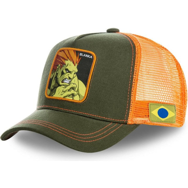 anime cartoon cotton baseball cap men women hip hop dad mesh hat blanka