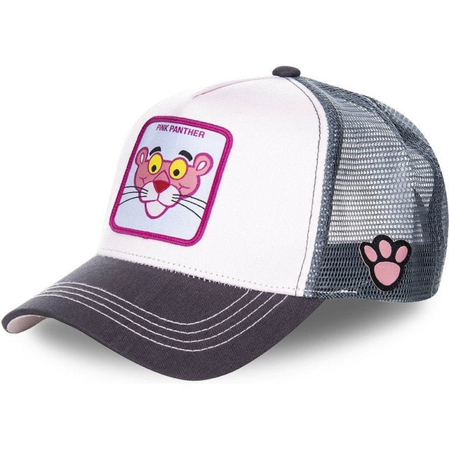 anime cartoon cotton baseball cap men women hip hop dad mesh hat pink panther