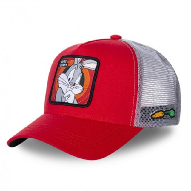 anime cartoon cotton baseball cap men women hip hop dad mesh hat bugs red