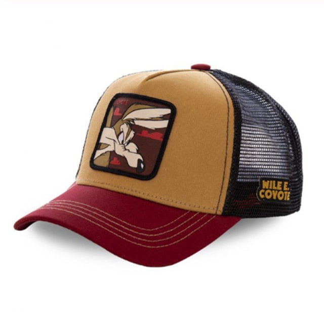 anime cartoon cotton baseball cap men women hip hop dad mesh hat coyote khaki