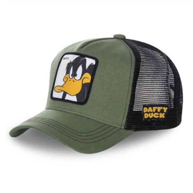 anime cartoon cotton baseball cap men women hip hop dad mesh hat duck green