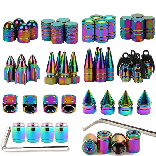 4pcs/set multicolor car moto bike tire wheel valve cap dust cover car tire valve stem caps car styling