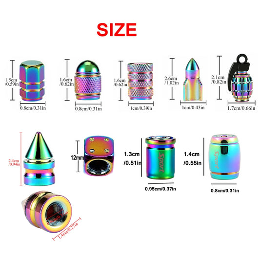 4pcs/set multicolor car moto bike tire wheel valve cap dust cover car tire valve stem caps car styling